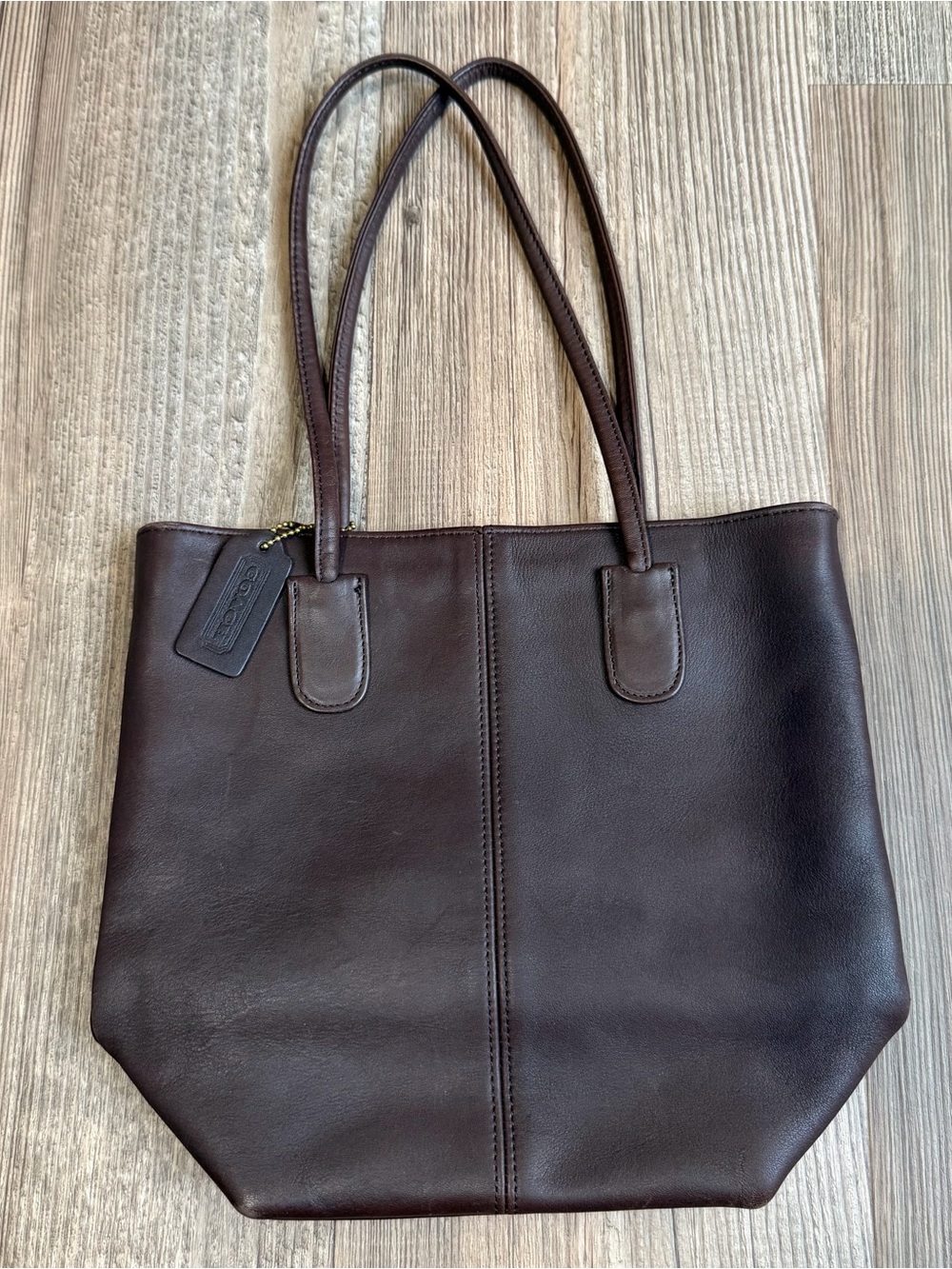 Coach Dark Brown Leather Tote Bag
